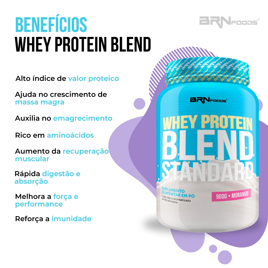 Detalhes do Kit 5x Whey Protein Blend Standard 2kg - BRN Foods