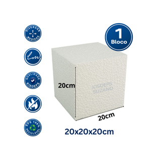 Bloco Isopor Cubos EPS selecione densidade c/20x20x20cm poliestireno expandido isoeps em Oferta na Shopee