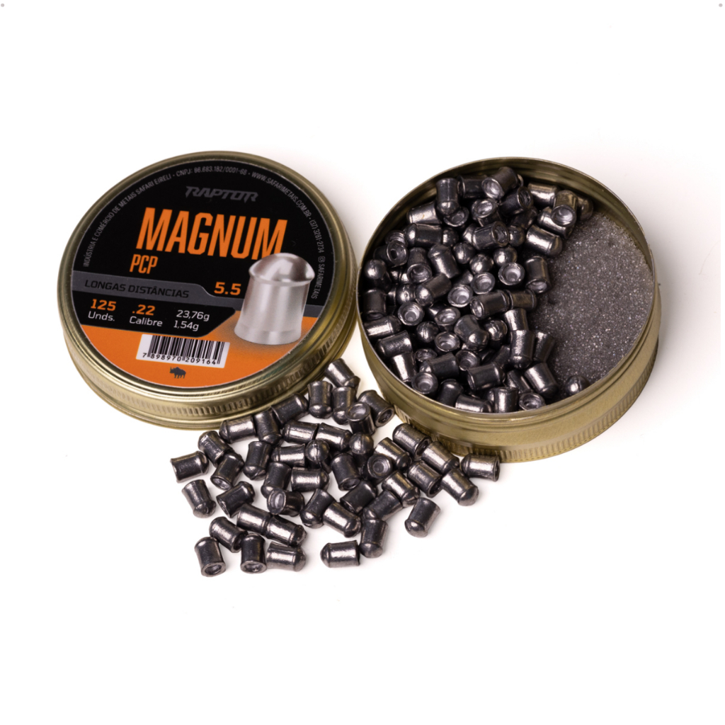 Chumbinho Raptor Magnum PCP 5,5mm Longa Distância 125un em Oferta na Shopee