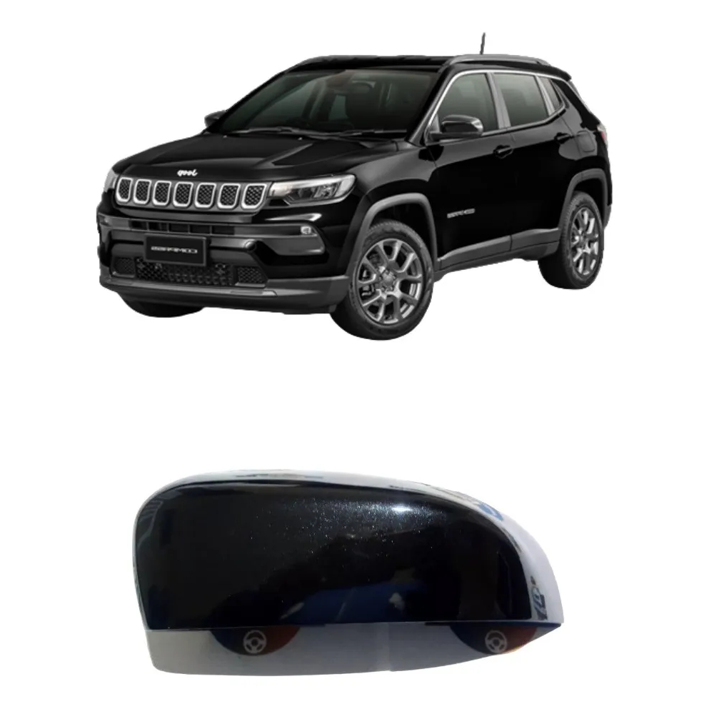 Capa Retrovisor Jeep Compass/ Fiat Toro Preto Carbon Original Lado Esquerdo
