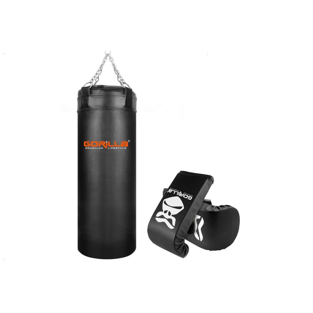 Kit Saco de pancada 70cm Gorilla + Luva Bate Saco Adulto Unissex, Treino, Luta, Defesa Pessoal