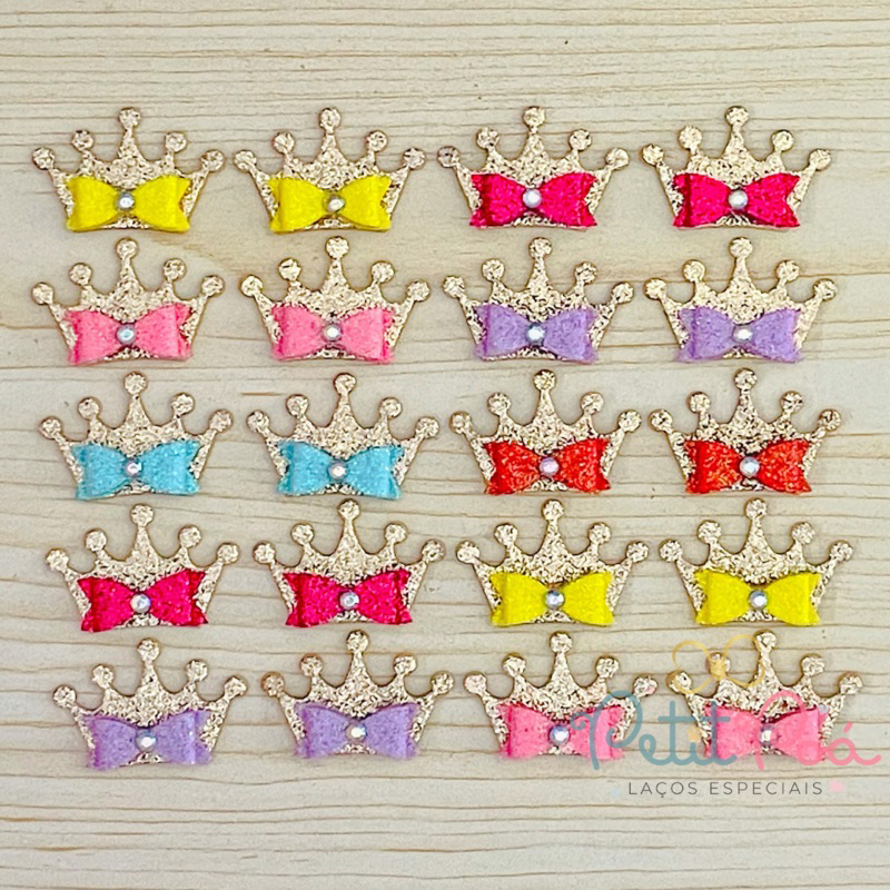 ADESIVO PET LAÇO COROA PRINCESA - BANHO E TOSA (12 UNIDADES)