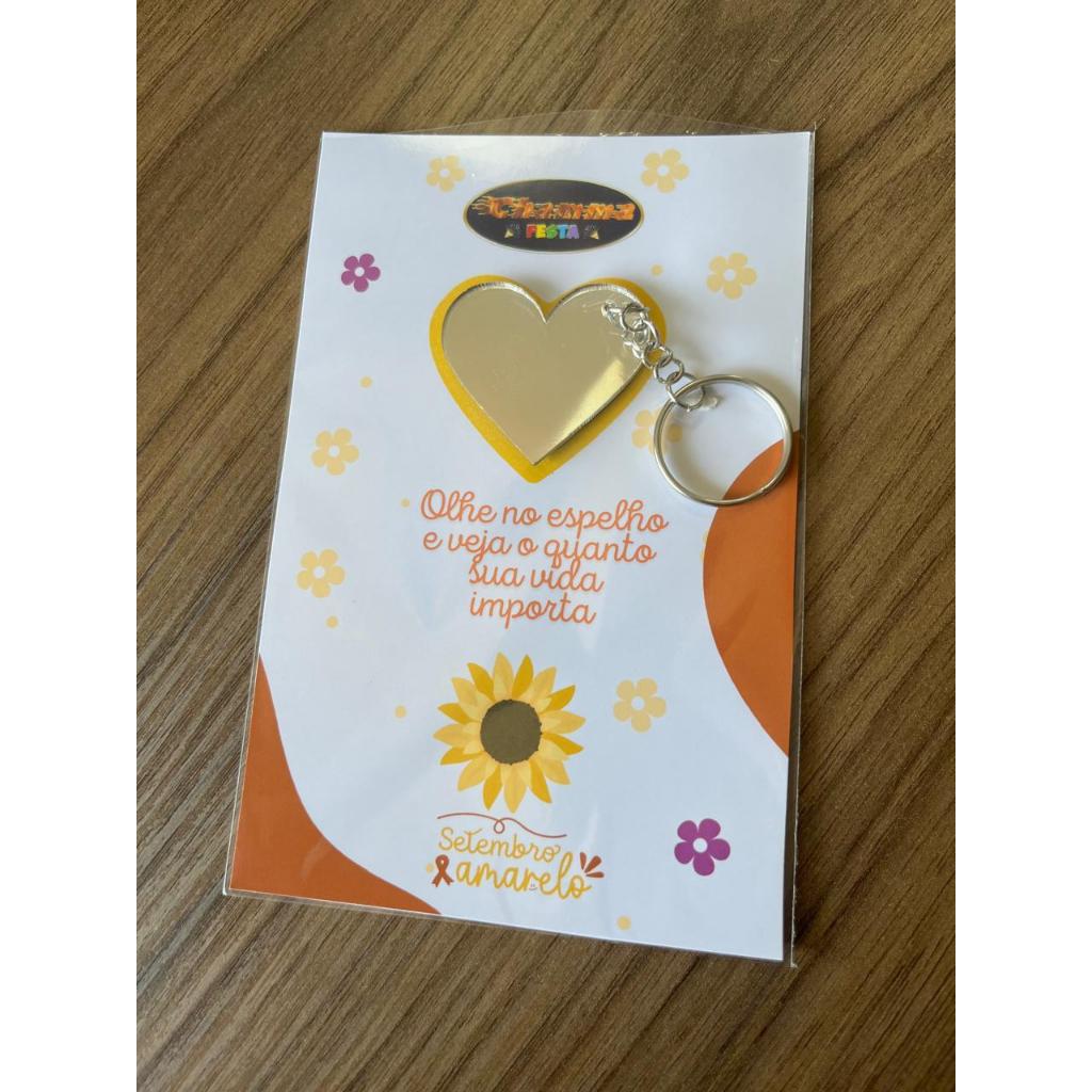 Aplique espelhado coração com furo para chaveiro 4x3,5cm com 20 ou mais lembrancinha dia das mães personalizados de luxo