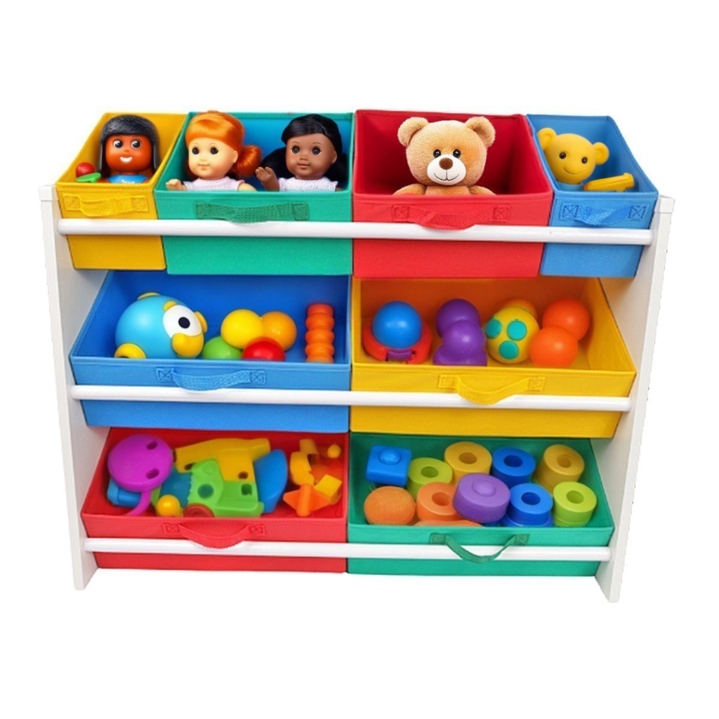 Organizador de Brinquedos Infantil OrganiBox Colorido em Oferta na Shopee