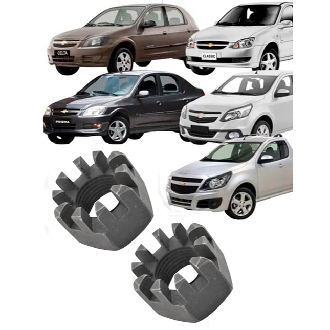 Par de Porcas da Ponta de Eixo Traseiro Gm Monza Kadett Ipanema Corsa, Sedan, Classic, Celta Prisma Meriva Agile Montana
