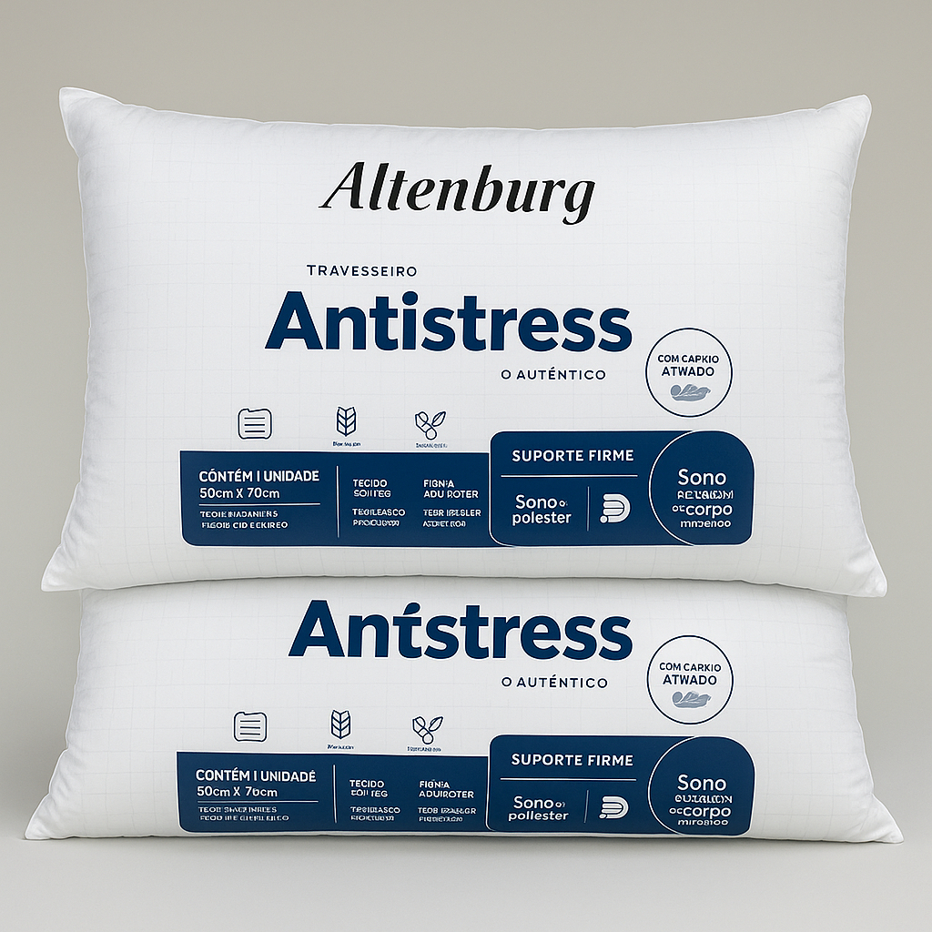 Kit 02 Travesseiros Altenburg Antistress Tech 0,50x0,70m