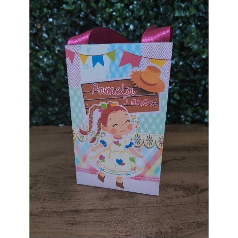 Sacolinhas Festa Junina Menina caixinhas lembrancinhas para festa de aniversário