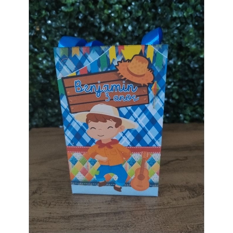 Sacolinhas Festa Junina Menino caixinhas lembrancinhas para festa de aniversário