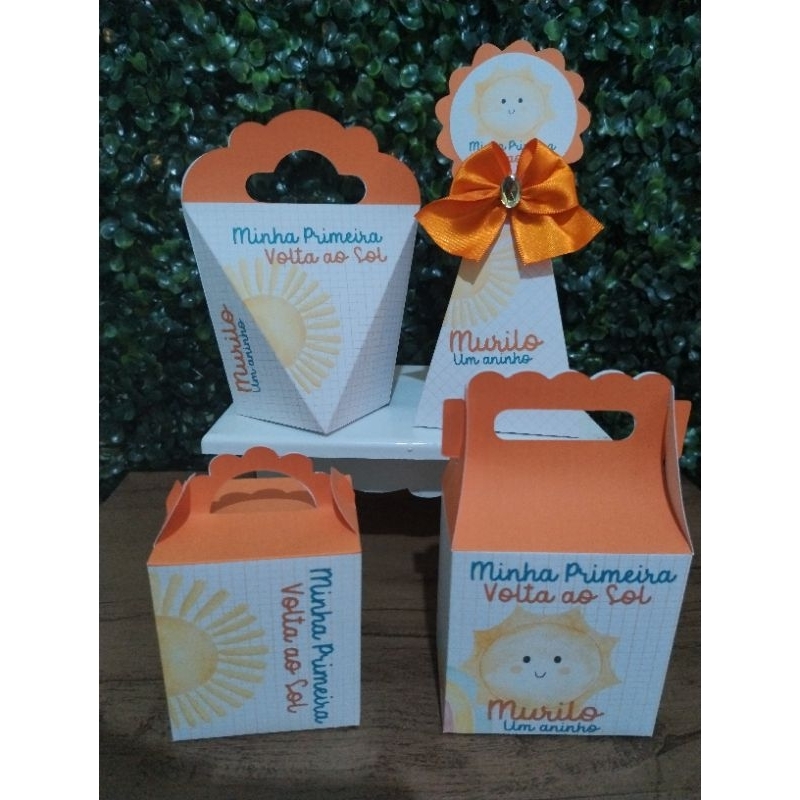 Personalizados Primeira Volta ao Sol caixinhas lembrancinhas para festa de aniversário
