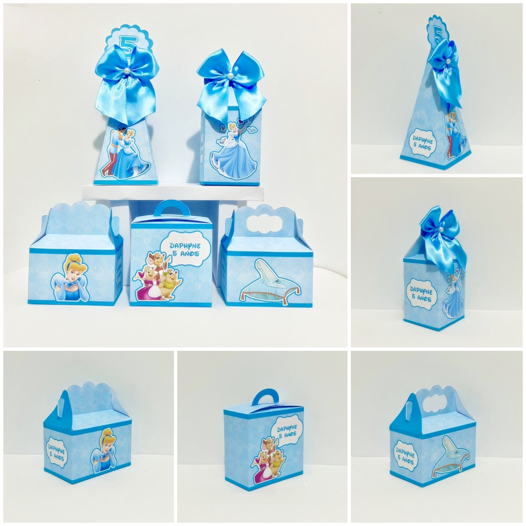 Kit Festa Cinderela – caixinhas personalizadas – lembrancinhas festa infantil aniversário – nome e idade