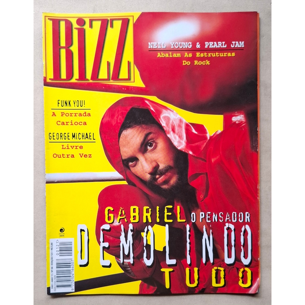 REVISTA BIZZ 121 GABRIEL O PENSADOR NEIL YOUNG GEORGE MICHAEL