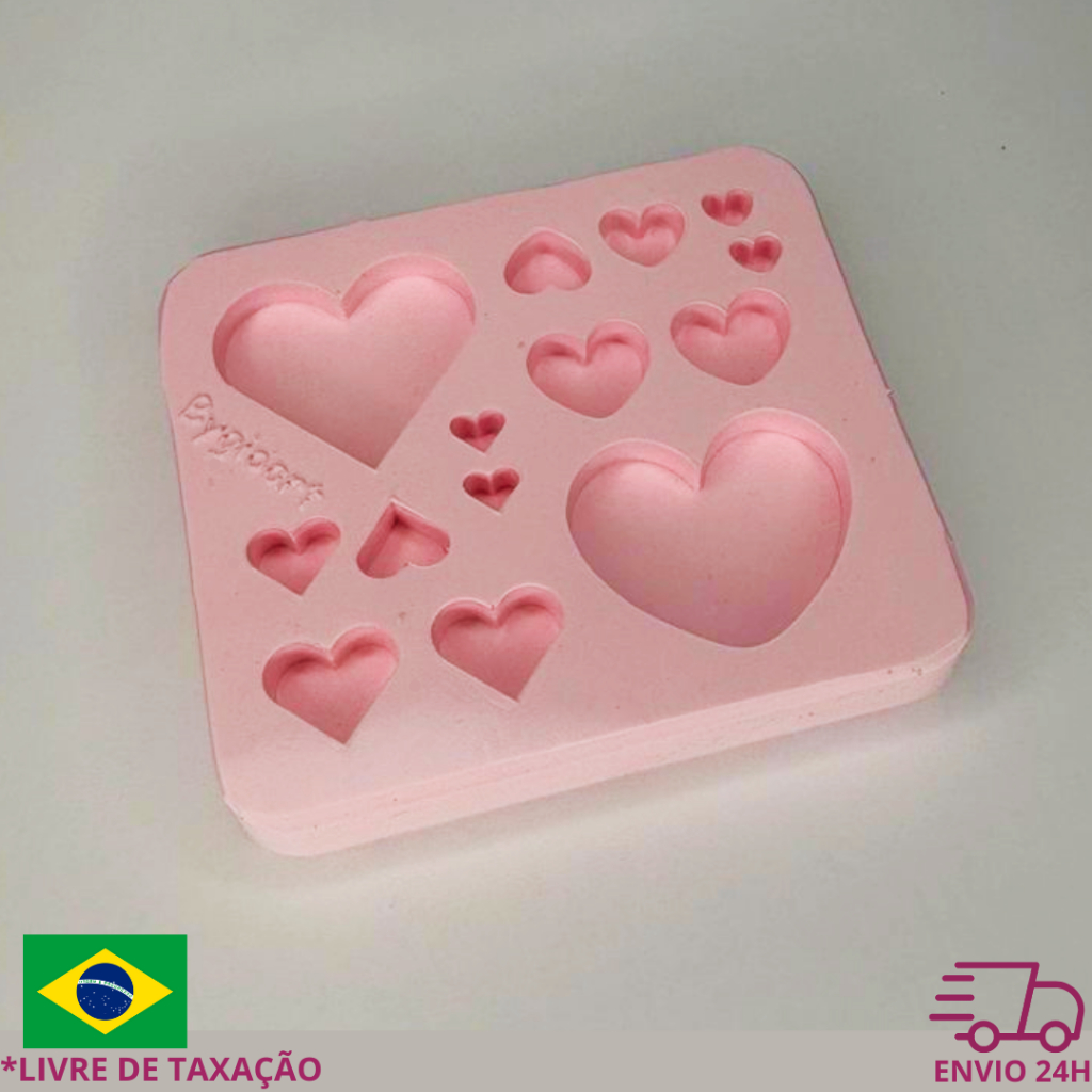 Molde coração silicone 14 cavidades artesanato resina epóxi pingente brinco diy artesanal bisquit em Oferta na Shopee