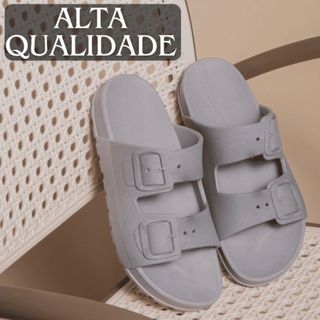 Sandália Papete Feminina Confortável Duas Tiras Chinelo de Sola Tratatora Antiderrapante Elegante -  Livia