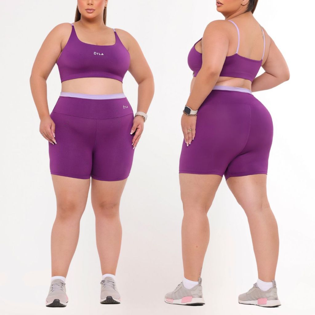 Conjunto De Short Suplex Top Academia Plus Size Fitness zero transparência moda feminino confortável em Oferta na Shopee