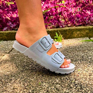 Papete Birken Baixo Slide Feminina 3 ao 40 Sandália Leve Chinelo Ortopédica Confortável Duas Fivelas - Livia