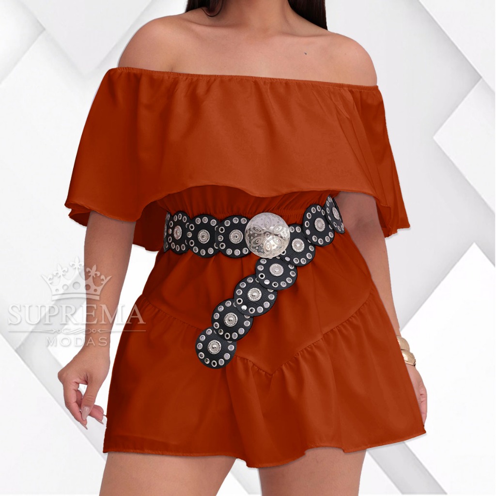 Vestido Feminino, Macaquinho Ciganinha, Elegante e Soltinho, Ombro a Ombro