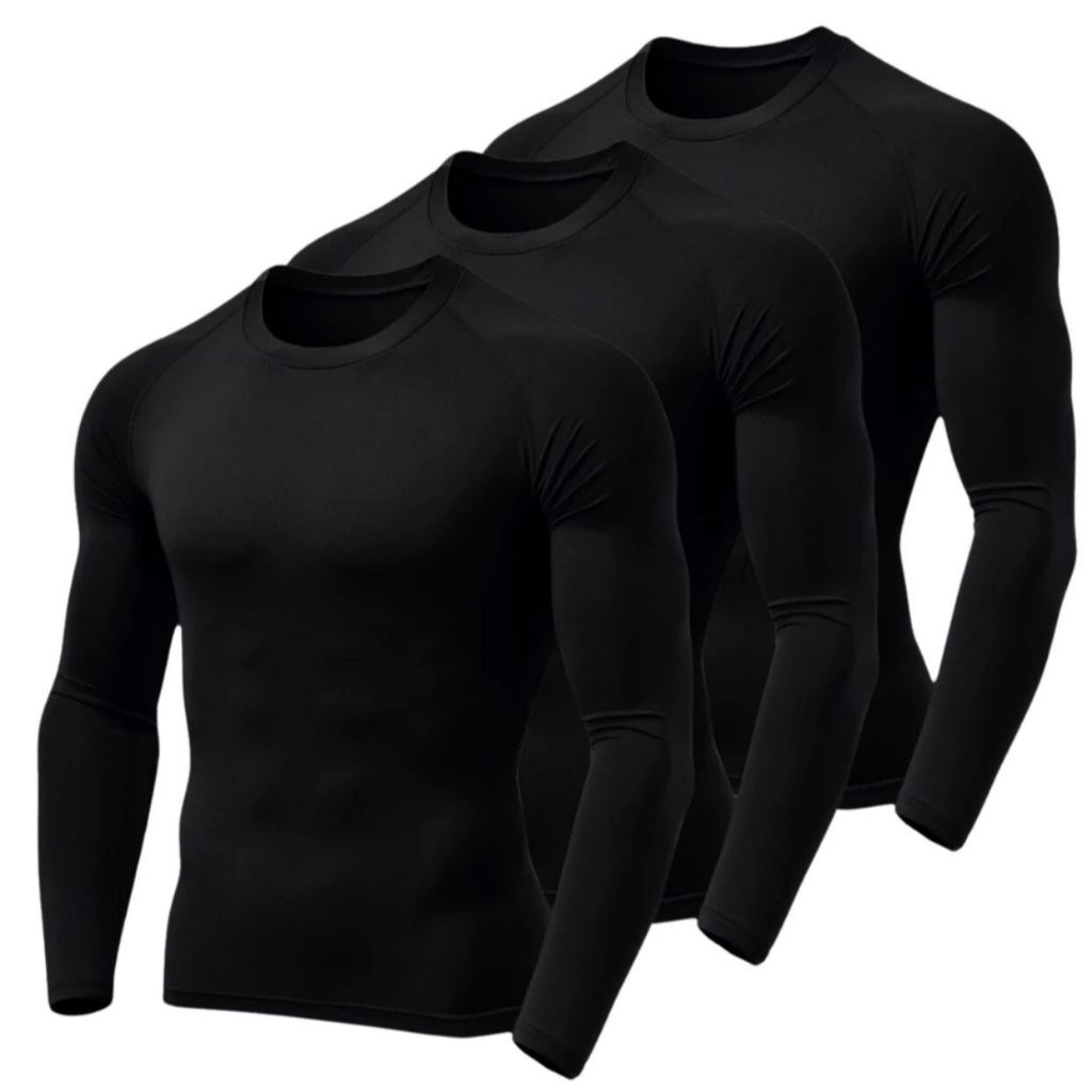 Camisa Térmica Proteção Uv 50+ Segunda Pele Camiseta Blusa Malha Fria Unissex Academia Manga Longa Moda bike
