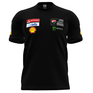 Camiseta Camisa Ducati Moto Monster Grau Motogp Racing Team Algodão Preto em Oferta na Shopee