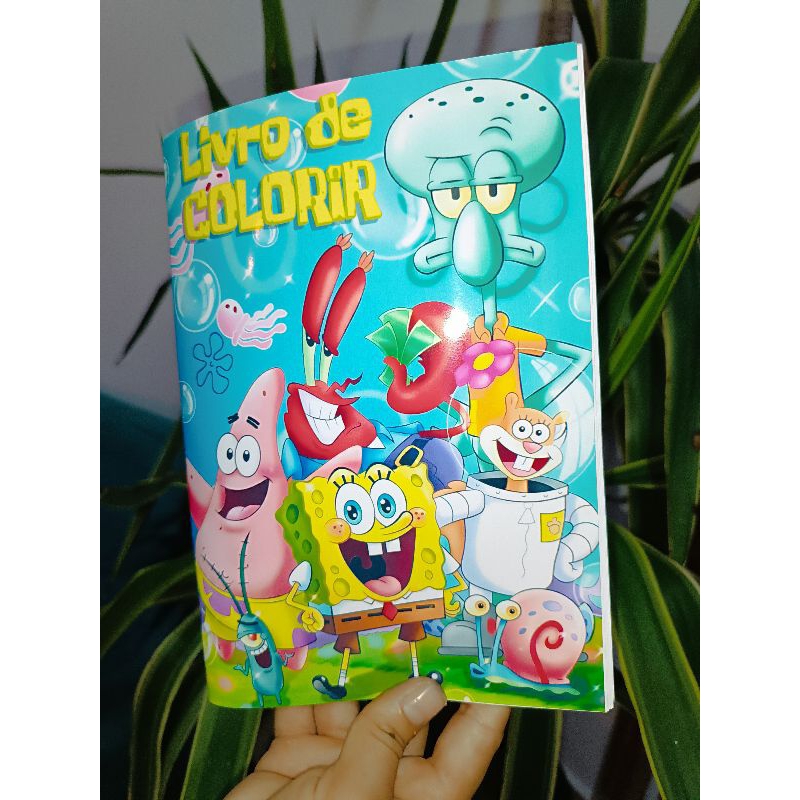 Caderno de colorir Bob Esponja Cartelas de Adesivos Exclusivas para Crianças e Fãs Criativos,barato, presente, promoção