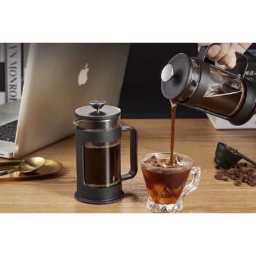 Cafeteira Prensa Francesa 350 OU 600 ml de Inox Vidro Cremeira para Café Leite Filtro removível