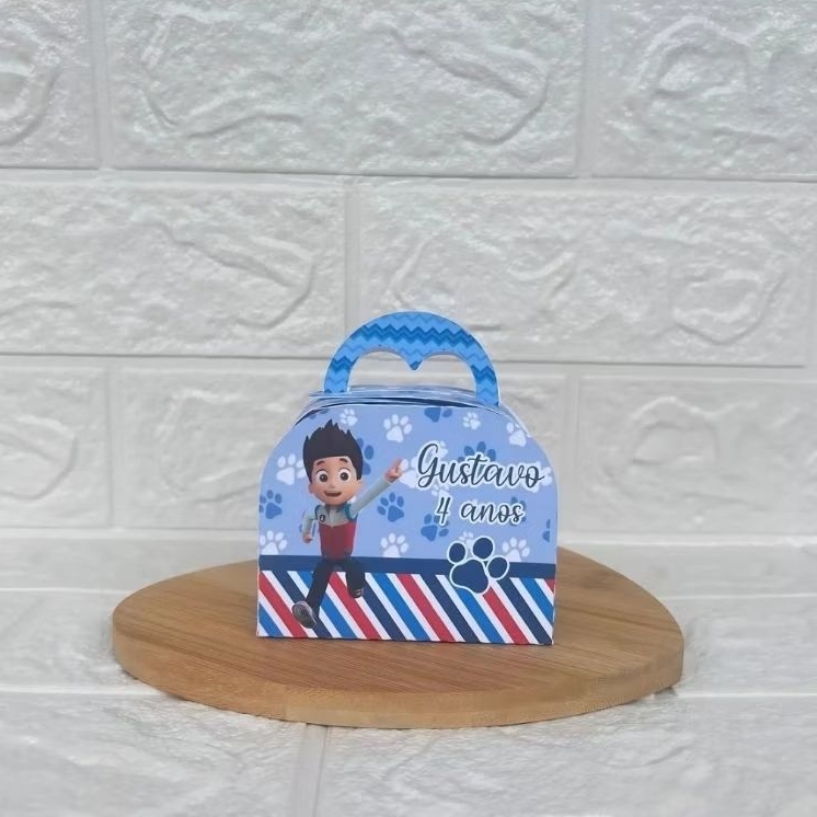 PEGUE E MONTE - Caixinha Maletinha personalizada Patrulha Canina Menino - Lembrancinhas-Caixinhas para festa-Aniversário