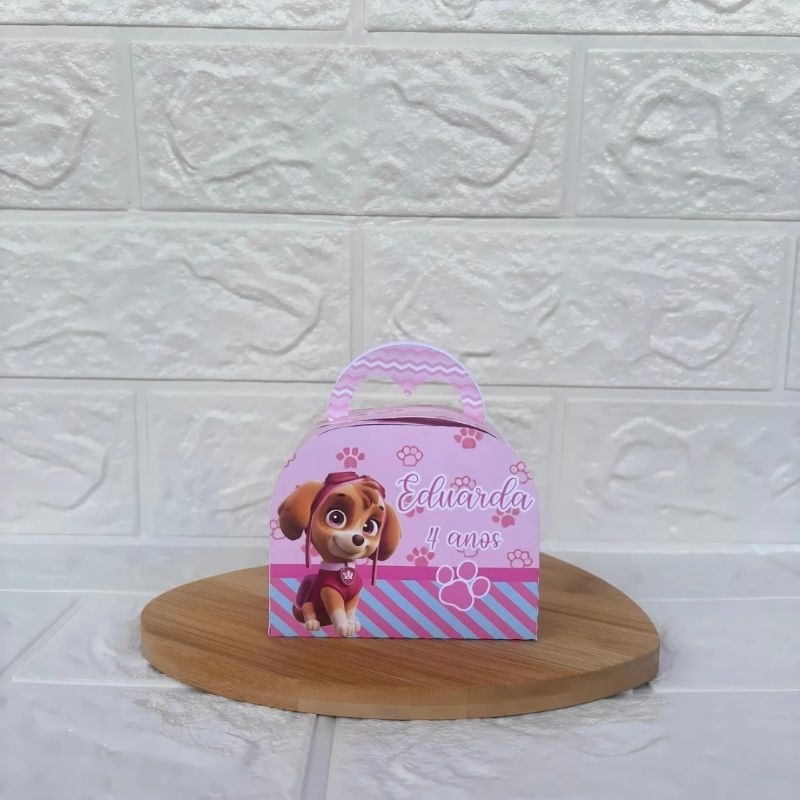 PEGUE E MONTE - Caixinha Maletinha personalizada Patrulha Canina Rosa -  Lembrancinhas-Caixinhas para festa- Aniversário