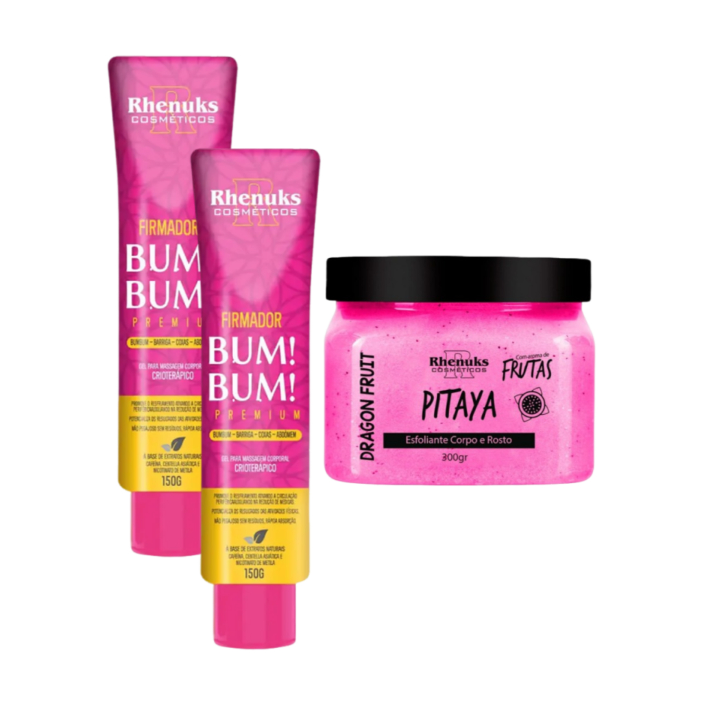 Kit Corporal Anti Estrias, Celulite Empina Bumbum - Esfoliante + 2 Creme empina Glúteos