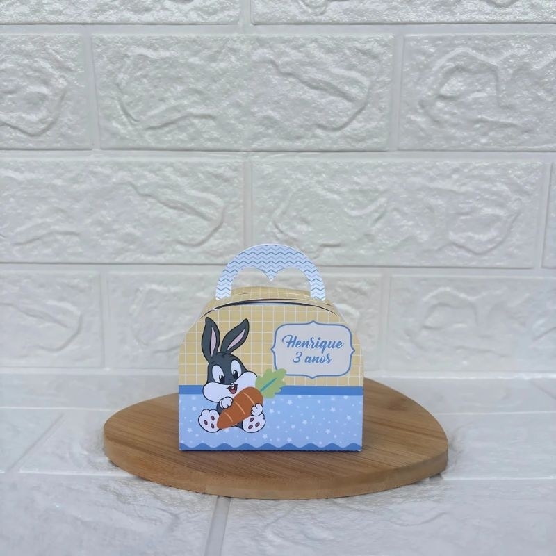 PEGUE E MONTE- Caixinha Maletinha personalizada Baby Looney Toones Menino-Lembrancinhas-Caixinhas para festa-Aniversário