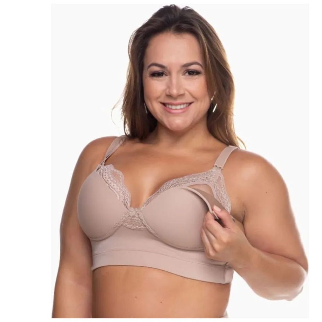 Sutiã Amamentação 46 ao 56 Plus Size com Bojo  Reforçado delicado rendado