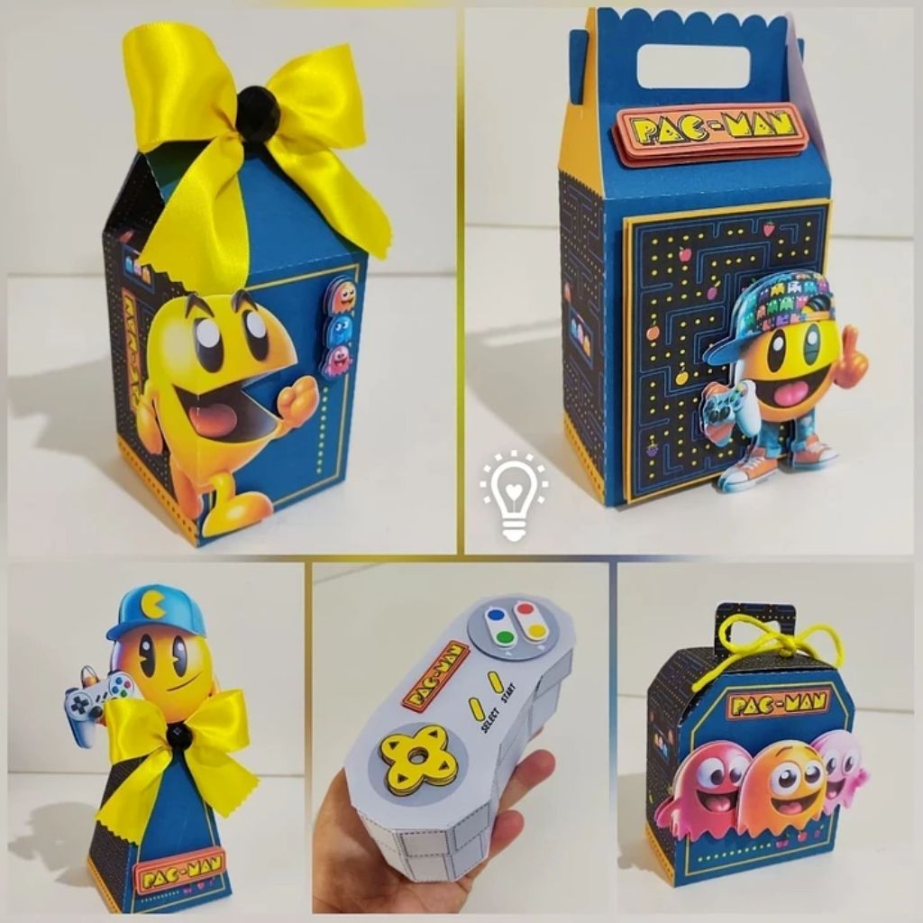 GAME PACMAN PAC MAN GAME CAIXAS PERSONALIZADAS LEMBRANCINHAS