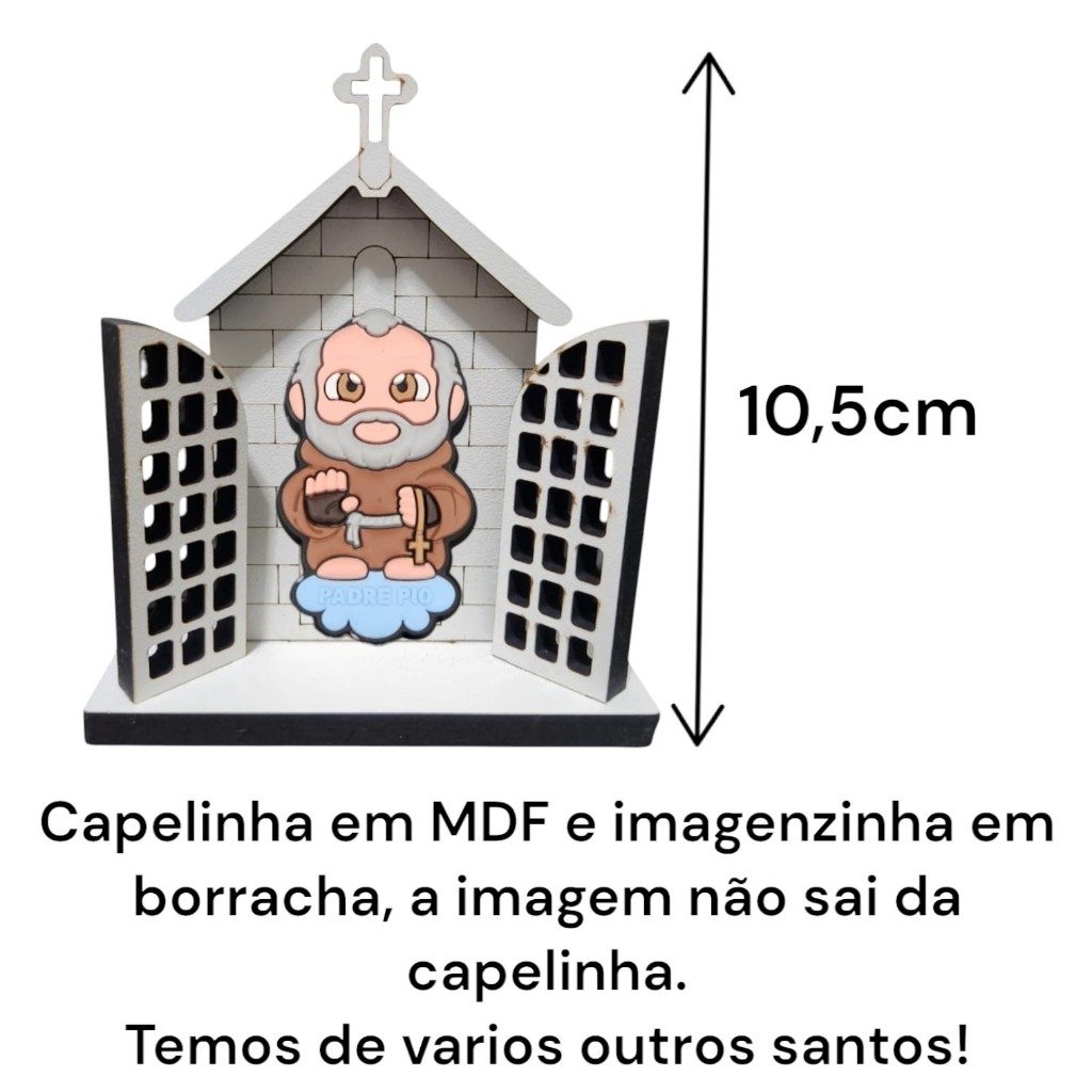 Imagem Santo são Padre Pio E Oratório Capela madeira mdf