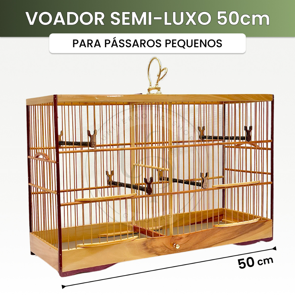 Voador SemiLuxo Envernizado Criadeira Para Pássaros Pequenos Reprodução Coleiro Papacapim