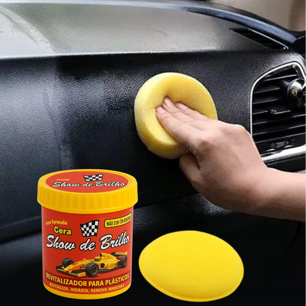 Cera Revitalizador de Plástico Renova Parachoque Retrovisor painel couro automotivo carro moto 120g