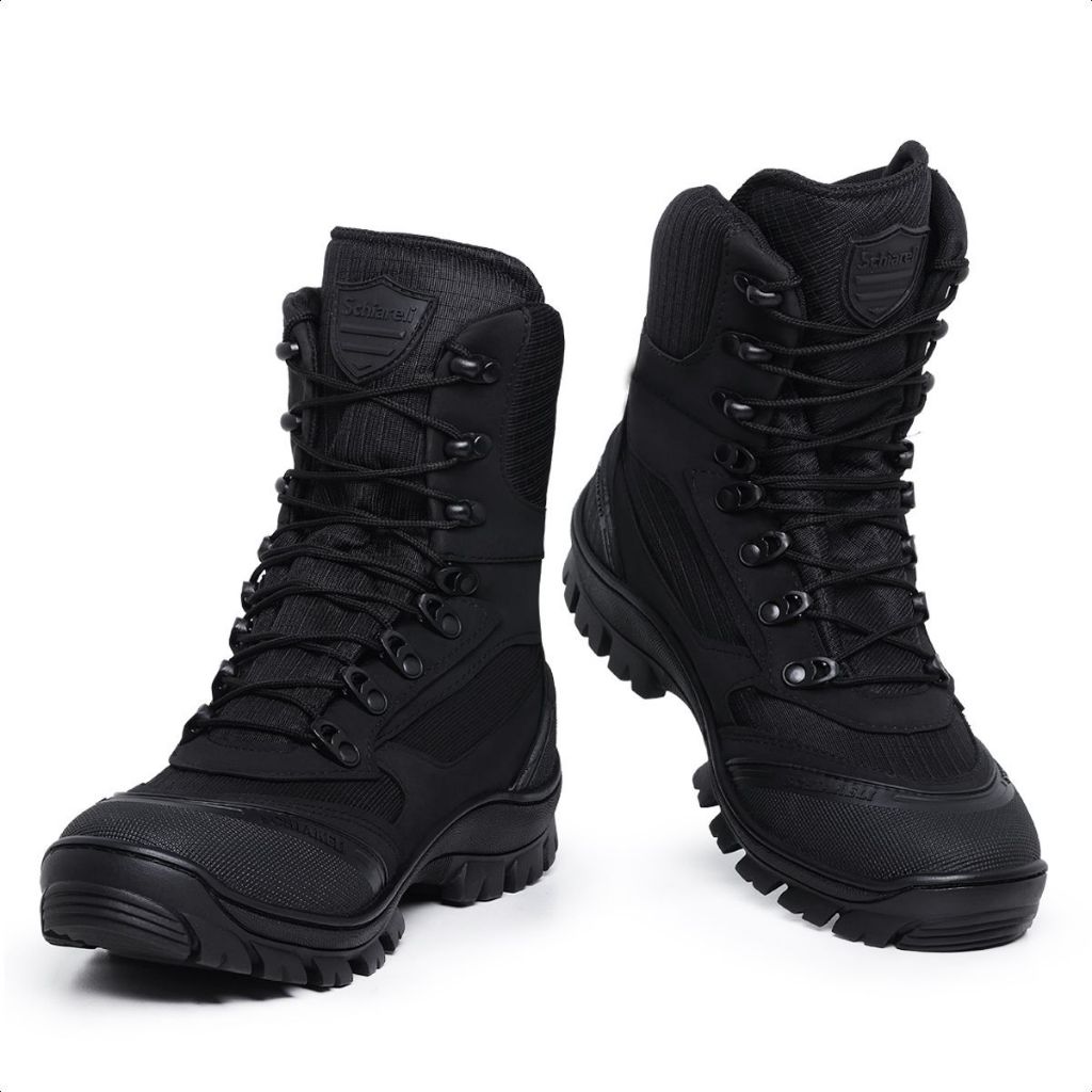 Bota Coturno Militar Masculina Tática Cadarço Cano Médio Com Palmilha Em Gel em Oferta na Shopee