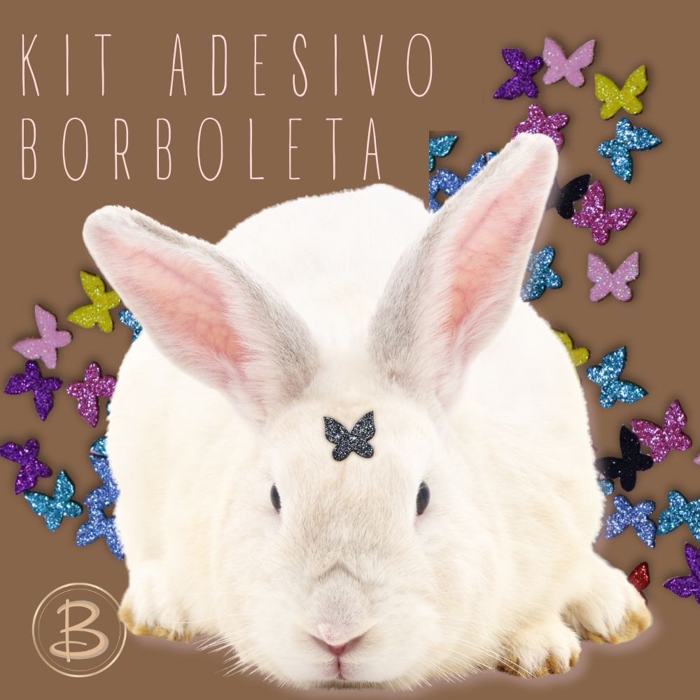 Kit Adesivo Pet Alta Fixação Borboleta 16mm x 15mm Barbarella