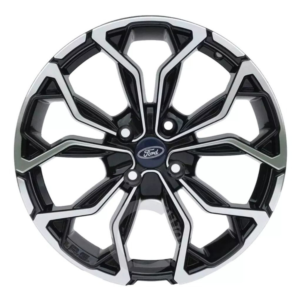 Kit 4 Rodas Ford Aro 15x6 4X108 Ecosport Ford Ka Fiesta Bicos de Brinde Preto com Diamantado M16