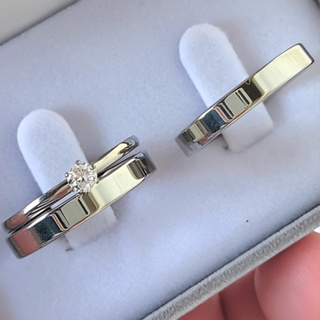 Par de Alianças de Namoro Prata, Anel Solitário e Caixa de Veludo - 4MM Fina, Reta, Anel Compromisso em Oferta na Shopee