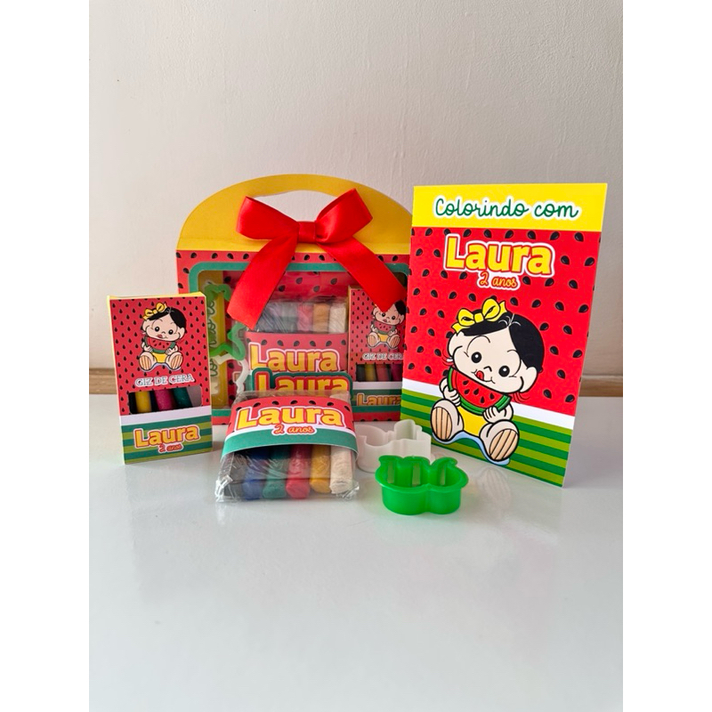 lembrancinha personalizada aniversário kit diversão na maletinha - kit colorir magali -kit festa papelaria personalizada