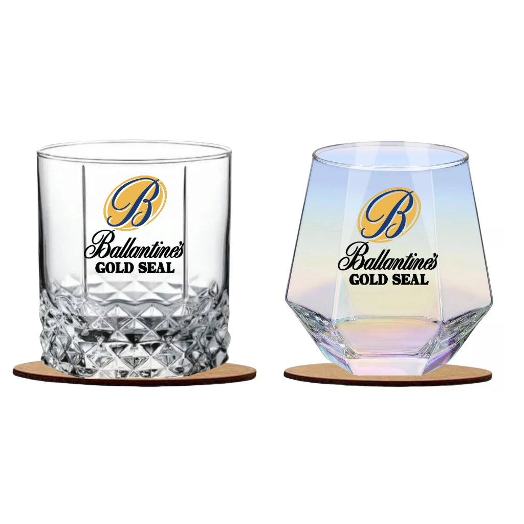 Copo Personalizado Ballantine's Gold Seal 310ml + Base Mdf 3mm