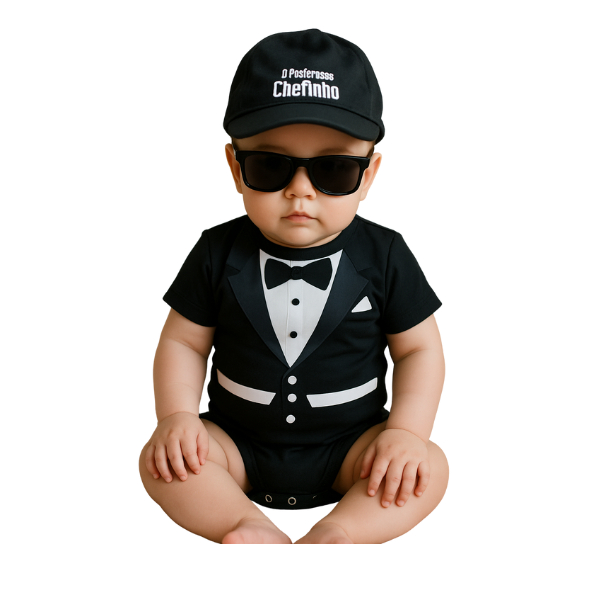 Body Bebê Temático Mesversario Fantasia Infantil  Podereso Chefinho em Oferta na Shopee