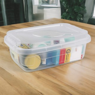 ​Kit Caixa Organizadora Plástica 5L Transparente Multiuso Tampa Trava Empilhável Resistente Compacta em Oferta na Shopee