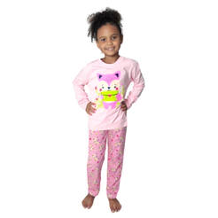 Pijama Infantil Menina - Manga Longa 100% Algodão - Tamanho 4 ao 14 - 670A/670B