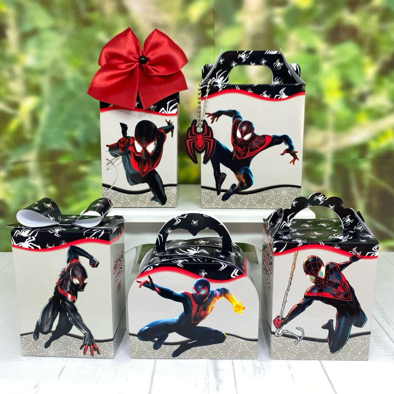 Caixinhas personalizados  lembrancinhas  aniversário  Kit festa Homem Aranha Miles Morales
