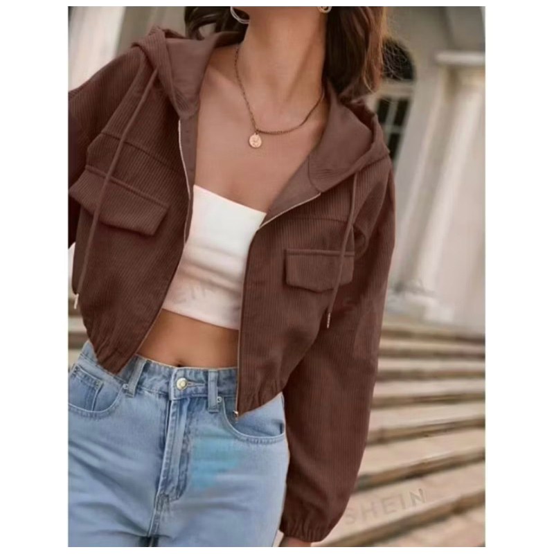 jaqueta feminina com capuz veludo inverno