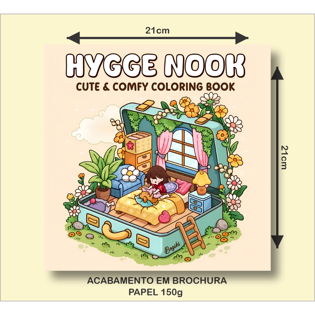Livro de colorir HYGGE NOOK LANÇAMENTO 43 PAGINAS 21X21cm em Oferta na Shopee