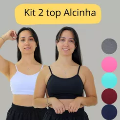 Kit 2 top De Alcinha Na Academia Fitness Bojo Removivel