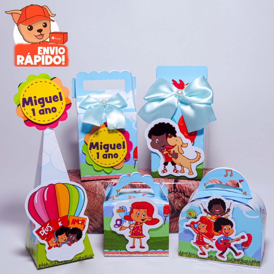 Kit Festa 3 Palavrinhas, Caixinhas Personalizada Tema 3 Palavrinhas, Lembrancinhas, infantil