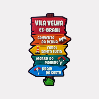Imã de Geladeira Emborrachado Vila Velha ES Plaquinhas - Lembrança Convento da Penha Praia da Costa em Oferta na Shopee