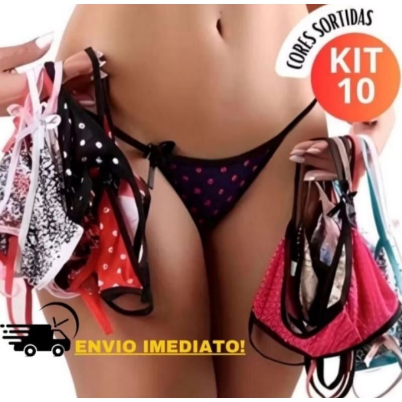 kit com 5/10/15 Tangas Tanguinha Fio Dental Calcinha