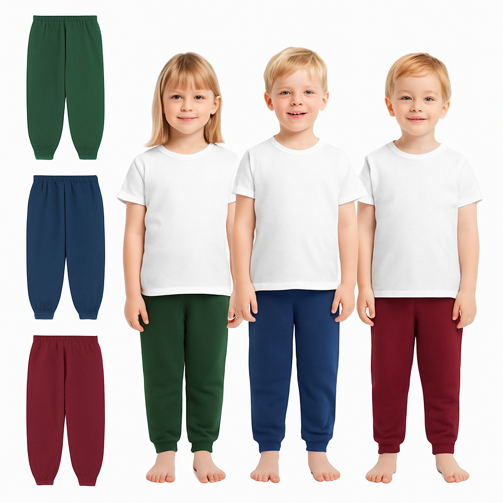 Kit Sortido 2 Calças Moletom Feminino e Masculino- Infantil Básica- Calça Infantil Inverno  2 ao 8 Calça Flanelada